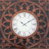 23" Square Bronze Glass Analog Wall Clock