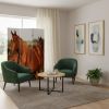 48" X 72" Multi Color Wood Canvas Horse  Screen
