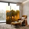 48" X 72" Multi Color Wood Canvas Round Up  Screen