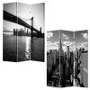 48" X 72" Multi Color Wood Canvas New York Skyline  Screen