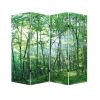 84" X 84" Multi Color Wood Canvas Prolific Forrest  Screen