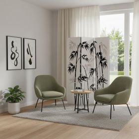 48 X 72 Multi Color Wood Canvas Bamboo Leaf  Screen