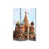 48" X 72" Red Blue and White Wood Canvas Russia  Screen
