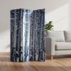 48" X 72" Gray And White Wood Canvas Birch  Screen
