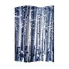 48" X 72" Gray And White Wood Canvas Birch  Screen