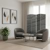 84" X 84" Multi Color Wood Canvas Black Slate  Screen