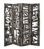 60" X 71" Brown Distressed Wooden  Screen