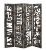 60" X 71" Brown Distressed Wooden  Screen