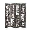 60" X 71" Brown Distressed Wooden  Screen
