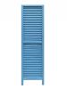 Blue Finish Wood Shutter 3 Panel Room Divider Screen