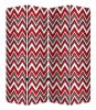 84" X 84" Red And Gray Wood Canvas Screen