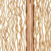60 X 69 Brown 3 Panel Wood Foldable  Screen