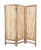 60 X 69 Brown 3 Panel Wood Foldable  Screen