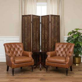 76" X 84" Brown Faux Leather Reptillian  Screen