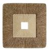 19" X 19" X 2.5" Brown Concave Square Double Layer Ribbed  Wall Plaque