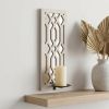17.25 X 5.25 X 6.25 White Wooden Cross - Candle Holder Sconce