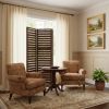 63" X 72" Brown 3 Panel Solid Wood Fortress  Screen