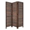 63" X 72" Brown 3 Panel Solid Wood Fortress  Screen