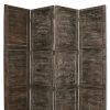 76" X 84" Black Wood Screen