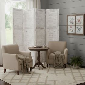 76" X 84" White Wood Screen