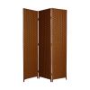 54" X 72" Dark Brown Wood  3 Panel Screen