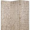 63" X 72" Silver Wood 3 Panel  Screen