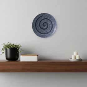 14" X 14" X 2" Gray Round Modern Spiral Wall Art