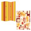 48 X 72 Multi Color Wood Canvas Deep Saffron  Screen