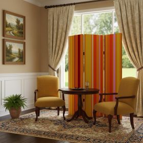 48 X 72 Multi Color Wood Canvas Deep Saffron  Screen