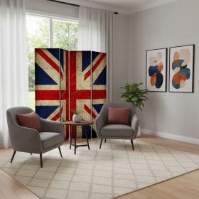 84 X 84 Multi Color Wood Canvas Union Jack  Screen