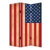 48 X 72 Multi Color Wood Canvas Model American Flag  Screen