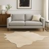 6' X 7' Off White Natural Cowhide Area Rug