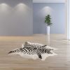 6' X 7' Zebra Stripe Black And White Natural Cowhide Area Rug