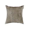 18" Gray Cowhide Throw Pillow