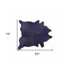 6' X 7' Navy Blue Cowhide Cowhide Area Rug