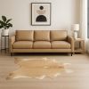 72" X 84" Tan And White Cowhide - Rug