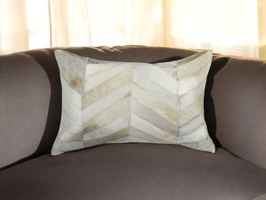 12" X 20" Natural Chevron Cowhide Throw Pillow
