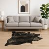 60" X 84" Chocolate And Gold Cowhide - Area Rug