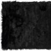 3' X 5' Black Rectangular Faux Fur - Area Rug