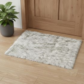 3' X 5' Gray Shag Sheepskin Area Rug