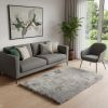 5' X 8' Gray Faux Sheepskin Area Rug