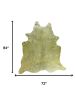 72" X 84" Lime And Silver Cowhide - Area Rug