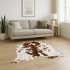 Brown And White Spotted Natural Cowhide Area Rug
