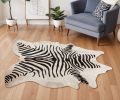 5' X 7' Zebra Stripe Black And White Natural Cowhide Area Rug