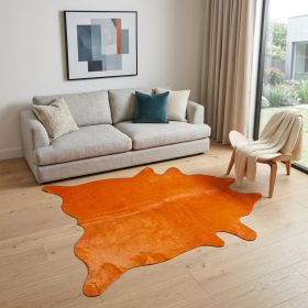 60" X 84" Orange Cowhide - Area Rug