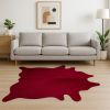 72" X 84" Burgundy Cowhide  Rug