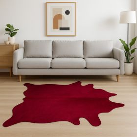 72" X 84" Burgundy Cowhide  Rug