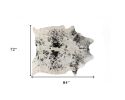 72" X 84" White And Black Cowhide  Rug