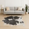 72" X 84" Silver Black & White Cowhide  Rug