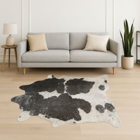 72" X 84" Silver Black & White Cowhide  Rug